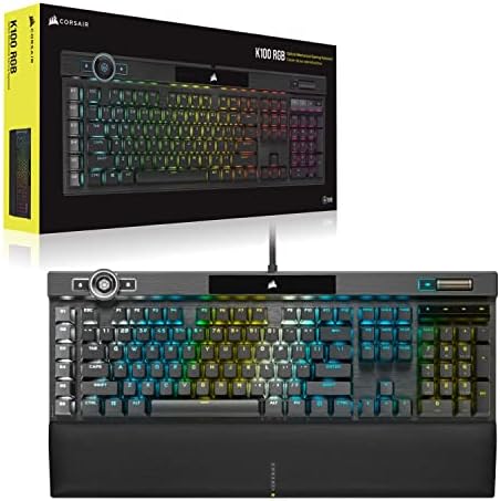 Corsair K100 RGB Optical Mechanical Wired Gaming Keyboard   OPX Switches   PBT Double Shot Keycaps   Elgato Stream Deck and iCUE Compatible   QWERTY NA Layout   Black