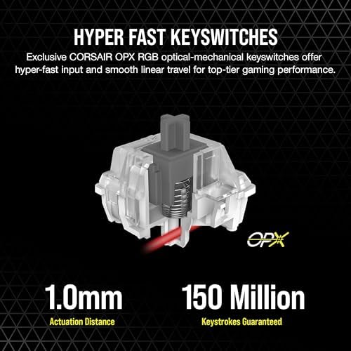 Corsair K70 PRO RGB Optical Mechanical Gaming Keyboard   OPX Linear Switches  PBT Double Shot Keycaps  8 000Hz Hyper Polling  Magnetic Soft Touch Palm Rest   NA Layout  QWERTY   Black