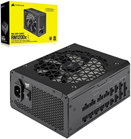 Corsair RM1200x Shift Fully Modular ATX Power Supply   Modular Side Interface   ATX 3 1 & PCIe 5 1 Compliant   Zero RPM Fan Mode   105 C Rated Capacitors   80 Plus Gold Efficiency   Black