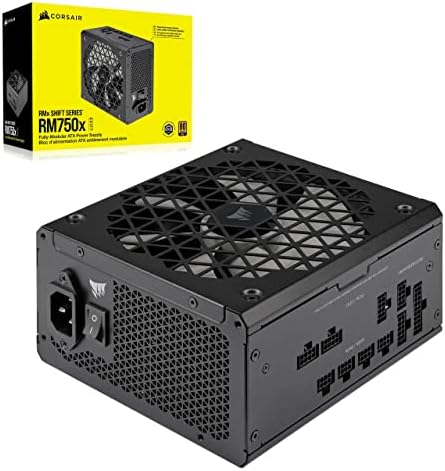 Corsair RM1200x Shift Fully Modular ATX Power Supply   Modular Side Interface   ATX 3 1 & PCIe 5 1 Compliant   Zero RPM Fan Mode   105 C Rated Capacitors   80 Plus Gold Efficiency   Black