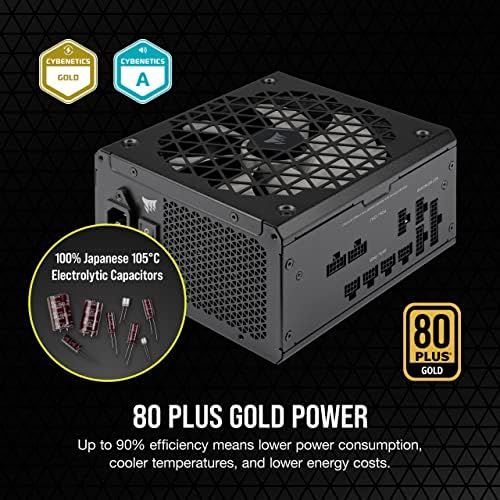 Corsair RM1200x Shift Fully Modular ATX Power Supply   Modular Side Interface   ATX 3 1 & PCIe 5 1 Compliant   Zero RPM Fan Mode   105 C Rated Capacitors   80 Plus Gold Efficiency   Black