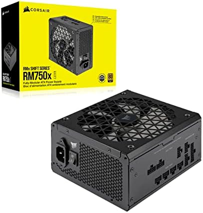 Corsair RM1200x Shift Fully Modular ATX Power Supply   Modular Side Interface   ATX 3 1 & PCIe 5 1 Compliant   Zero RPM Fan Mode   105 C Rated Capacitors   80 Plus Gold Efficiency   Black