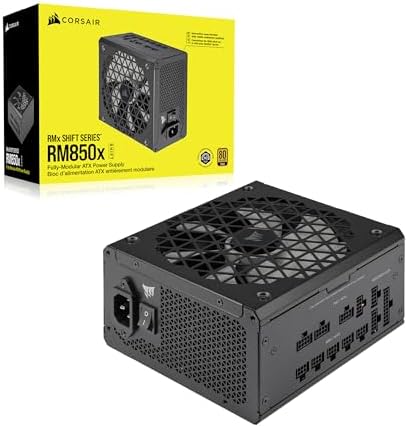 Corsair RM1200x Shift Fully Modular ATX Power Supply   Modular Side Interface   ATX 3 1 & PCIe 5 1 Compliant   Zero RPM Fan Mode   105 C Rated Capacitors   80 Plus Gold Efficiency   Black
