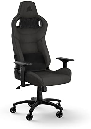 Corsair T3 Rush Fabric Gaming Chair  2023    Racing Inspired Design   Soft Fabric Exterior   Padded Neck Cushion   Memory Foam Lumbar Support   Adjustable Seat Height   Charcoal