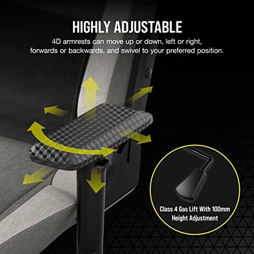 Corsair T3 Rush Fabric Gaming Chair  2023    Racing Inspired Design   Soft Fabric Exterior   Padded Neck Cushion   Memory Foam Lumbar Support   Adjustable Seat Height   Charcoal