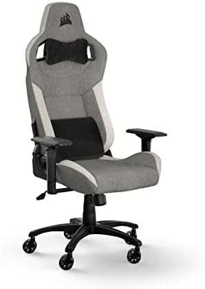 Corsair T3 Rush Fabric Gaming Chair  2023    Racing Inspired Design   Soft Fabric Exterior   Padded Neck Cushion   Memory Foam Lumbar Support   Adjustable Seat Height   Charcoal
