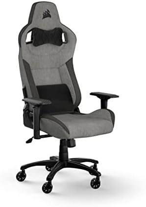 Corsair T3 Rush Fabric Gaming Chair  2023    Racing Inspired Design   Soft Fabric Exterior   Padded Neck Cushion   Memory Foam Lumbar Support   Adjustable Seat Height   Charcoal