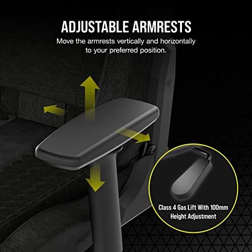 Corsair TC100 Relaxed Gaming Chair   Fabric   Racing Inspired Design   Lumbar Pillow   Detachable Memory Foam Neck Pillow   Adjustable Seat Height   Adjustable Armrests   Gray and Black