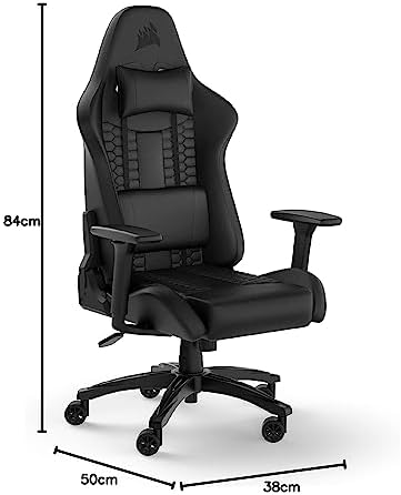Corsair TC100 Relaxed Gaming Chair   Fabric   Racing Inspired Design   Lumbar Pillow   Detachable Memory Foam Neck Pillow   Adjustable Seat Height   Adjustable Armrests   Gray and Black