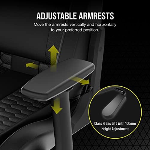 Corsair TC100 Relaxed Gaming Chair   Fabric   Racing Inspired Design   Lumbar Pillow   Detachable Memory Foam Neck Pillow   Adjustable Seat Height   Adjustable Armrests   Gray and Black