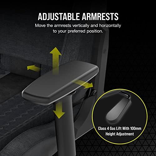 Corsair TC100 Relaxed Gaming Chair   Fabric   Racing Inspired Design   Lumbar Pillow   Detachable Memory Foam Neck Pillow   Adjustable Seat Height   Adjustable Armrests   Gray and Black