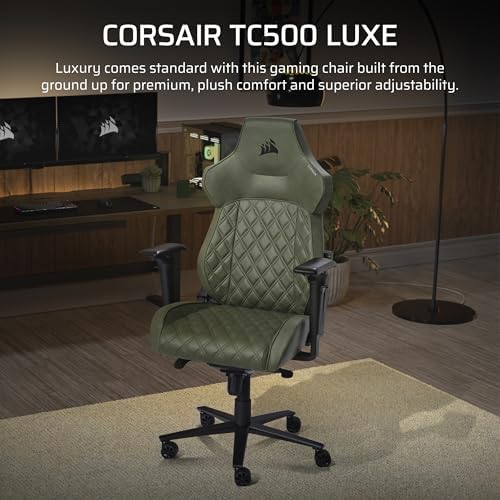 Corsair TC500 Luxe Gaming Chair   Premium Breathable Fabric   Wide Seat   Five Way Adjustable Armrests   Adjustable Built in Lumbar Support   90 160 Degree Recline   Sherwood