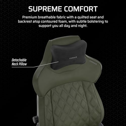 Corsair TC500 Luxe Gaming Chair   Premium Breathable Fabric   Wide Seat   Five Way Adjustable Armrests   Adjustable Built in Lumbar Support   90 160 Degree Recline   Sherwood