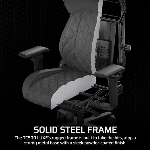 Corsair TC500 Luxe Gaming Chair   Premium Breathable Fabric   Wide Seat   Five Way Adjustable Armrests   Adjustable Built in Lumbar Support   90 160 Degree Recline   Sherwood