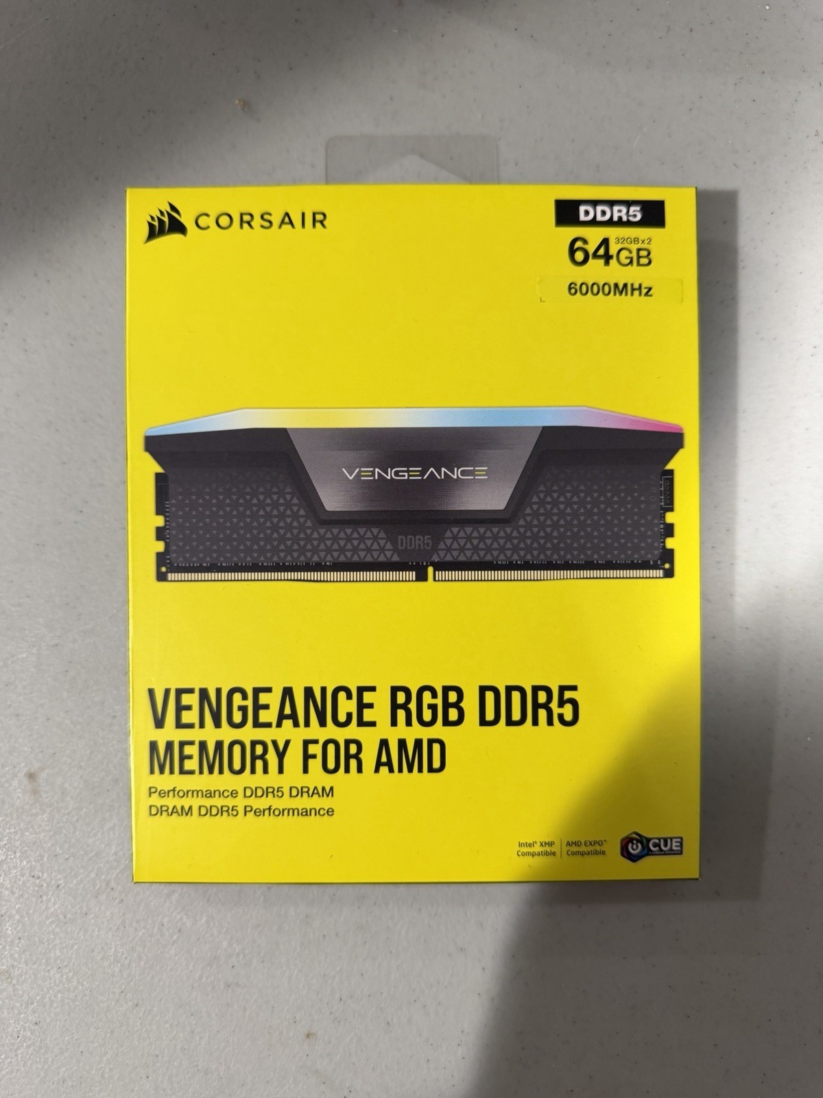 Corsair Vengeance RGB 64GB  2x32GB  DDR5 6000 CL30 CMH64GX5M2M6000Z30 AMD
