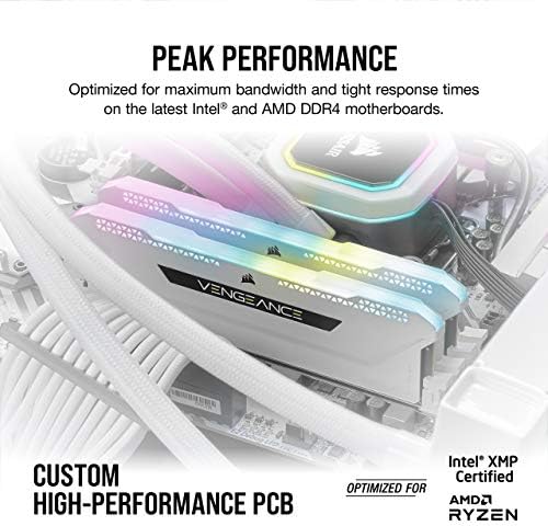 Corsair Vengeance RGB Pro SL 16GB  2x8GB  DDR4 3200  PC4 25600  C16 1 35V Desktop Memory   White  CMH16GX4M2E3200C16W