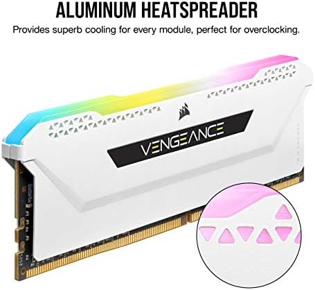 Corsair Vengeance RGB Pro SL 16GB  2x8GB  DDR4 3200  PC4 25600  C16 1 35V Desktop Memory   White  CMH16GX4M2E3200C16W