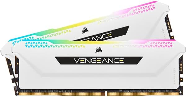 Corsair Vengeance RGB Pro SL 16GB  2x8GB  DDR4 3200  PC4 25600  C16 1 35V Desktop Memory   White  CMH16GX4M2E3200C16W