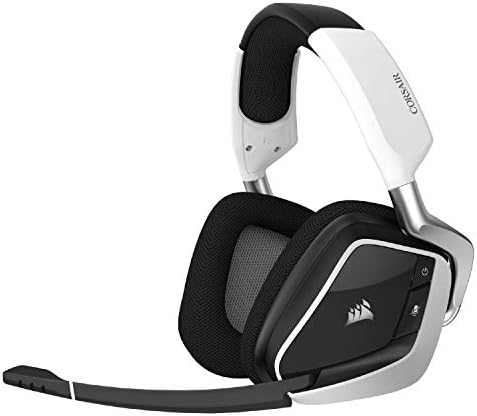 Corsair Void RGB Elite Wireless Gaming Headset   7 1 Surround Sound   Omni Directional Microphone   Microfiber Mesh Earpads   Up to 40ft Range   iCUE Compatible   PC  Mac  PS5  PS4   White