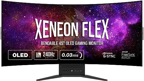 Corsair XENEON 27QHD240 27 Inch OLED Gaming Monitor   2560 x 1440  240Hz  0 03ms  NVIDIA G SYNC Compatible  AMD FreeSync  Premium  DisplayHDR10  HDMI 2 1  DisplayPort 1 4  USB C 3 1   Black