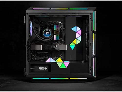 Corsair iCUE LC100 Case Accent Lighting Panels   Mini Triangle   9X Tile Starter Kit  81 RGB LEDs with Light Diffusion  Simple Magnetic Attachment  iCUE Lighting Node PRO Included 