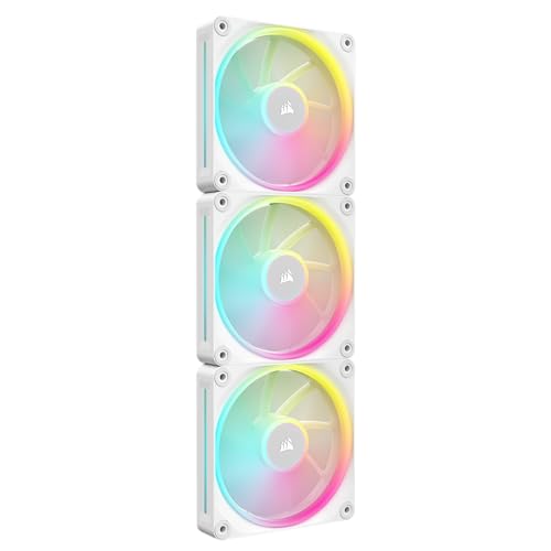 Corsair iCUE Link LX120 RGB 120mm PWM Fans Triple Pack   Dual Light Loops   Includes iCUE Link System Hub   Corsair AirGuide Technology   White