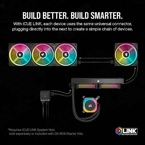 Corsair iCUE Link QX120 RGB 120mm Magnetic Dome RGB Single Fan   Black