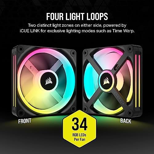 Corsair iCUE Link QX120 RGB 120mm Magnetic Dome RGB Single Fan   Black