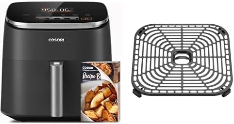 Cosori 9 in 1 TurboBlaze Air Fryer 6 Qt  Premium Ceramic Coating  90  450 F  Precise Heating for Even Results  Air Fry  Roast  Bake  Broil  Dry  Frozen  Proof  Reheat  Keep Warm  120V  Dark Gray