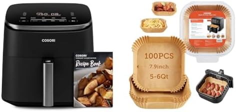 Cosori 9 in 1 TurboBlaze Air Fryer 6 Qt  Premium Ceramic Coating  90  450 F  Precise Heating for Even Results  Air Fry  Roast  Bake  Broil  Dry  Frozen  Proof  Reheat  Keep Warm  120V  Dark Gray
