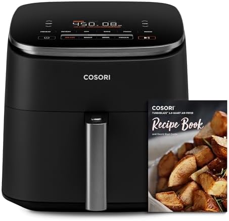 Cosori 9 in 1 TurboBlaze Air Fryer 6 Qt  Premium Ceramic Coating  90  450 F  Precise Heating for Even Results  Air Fry  Roast  Bake  Broil  Dry  Frozen  Proof  Reheat  Keep Warm  120V  Dark Gray