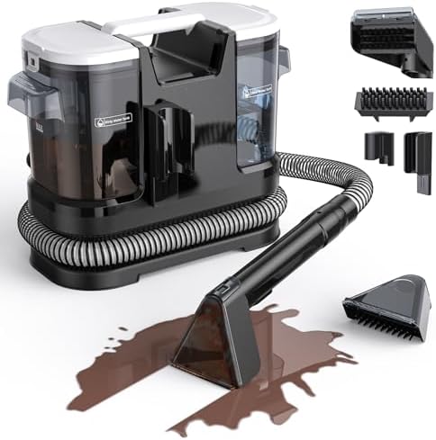 Couch Cleaner Machine 600W Motor   20Kpa Suction Upholstery Cleaner Machine  Portable Handheld Carpet Cleaner with Self Cleaning and Long Hose for Pet Stains  Couch  Car Seats and Area Rugs