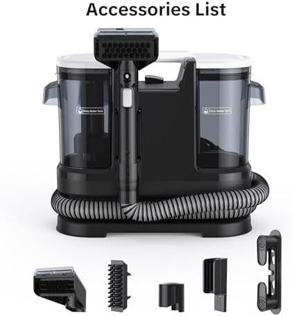 Couch Cleaner Machine 600W Motor   20Kpa Suction Upholstery Cleaner Machine  Portable Handheld Carpet Cleaner with Self Cleaning and Long Hose for Pet Stains  Couch  Car Seats and Area Rugs