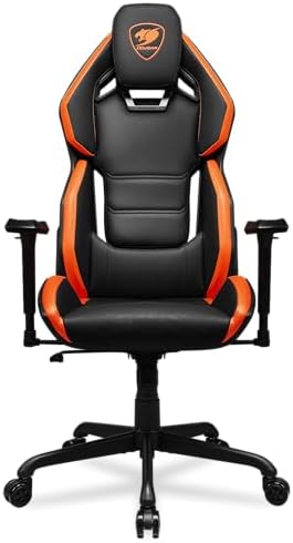Cougar Hotrod Ergonomic and Comfortable Gaming Chair with Head and Lumbar Support  Steel Frame and Base  Reclining Backrest  Tilt Mechanism  Premium Hyper Dura Leatherette  3D Armrest  Black