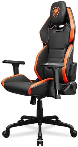 Cougar Hotrod Ergonomic and Comfortable Gaming Chair with Head and Lumbar Support  Steel Frame and Base  Reclining Backrest  Tilt Mechanism  Premium Hyper Dura Leatherette  3D Armrest  Black