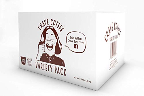 Crave Beverages Flavored Coffee Pods Sampler  Compatible with 2 0 K Cup Brewers  Assorted Variety Pack  100 Count