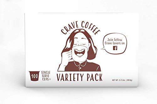 Crave Beverages Flavored Coffee Pods Sampler  Compatible with 2 0 K Cup Brewers  Assorted Variety Pack  100 Count