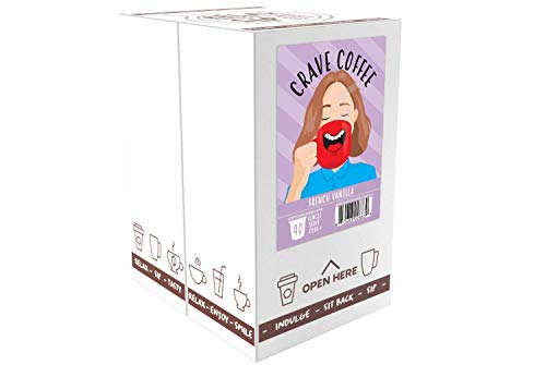 Crave Beverages Flavored Coffee Pods Sampler  Compatible with 2 0 K Cup Brewers  Assorted Variety Pack  100 Count