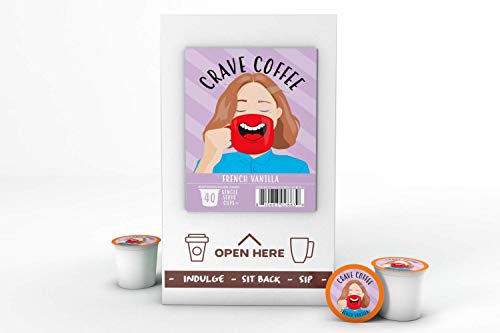 Crave Beverages Flavored Coffee Pods Sampler  Compatible with 2 0 K Cup Brewers  Assorted Variety Pack  100 Count