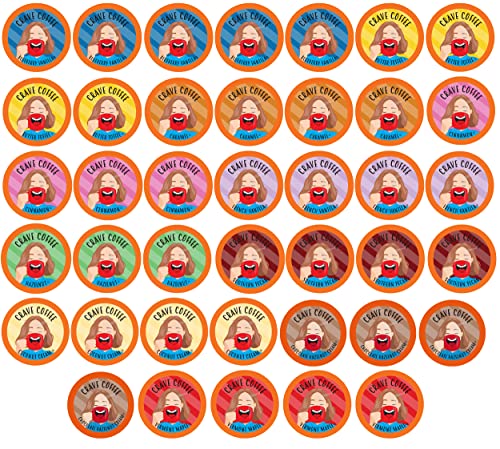 Crave Beverages Flavored Coffee Pods Sampler  Compatible with 2 0 K Cup Brewers  Assorted Variety Pack  100 Count