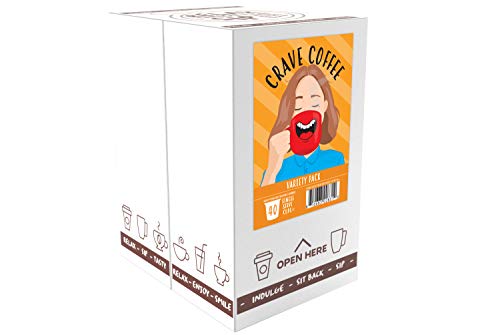 Crave Beverages Flavored Coffee Pods Sampler  Compatible with 2 0 K Cup Brewers  Assorted Variety Pack  100 Count