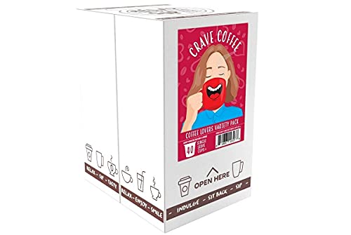 Crave Beverages Flavored Coffee Pods Sampler  Compatible with 2 0 K Cup Brewers  Assorted Variety Pack  100 Count