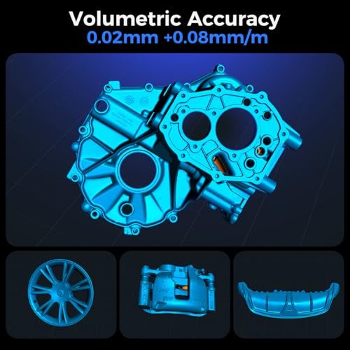Creality Escáner 3D Raptor Pro para proyectos de automoción e ingeniería con precisión de grado de metrología de 0.001 in, láser azul 22+7, seguimiento antivibración, hasta 60 FPS velocidad de escaneo