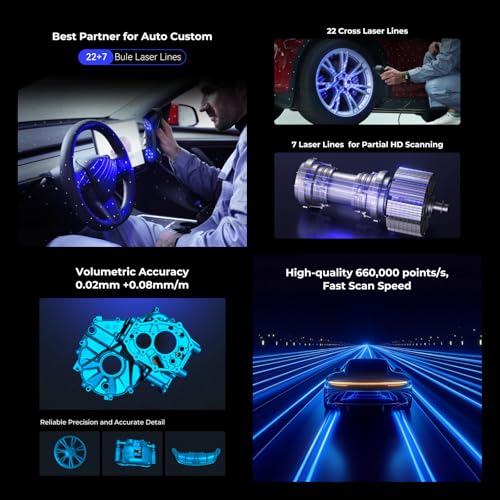 Creality 3D Scanner Raptor Pro and Scan Bridge Wireless Scanning  3D Scanner for 3D Printing  High Precision 0 02mm  60FPS Scanning Speed  22 7 Blue Laser Lines