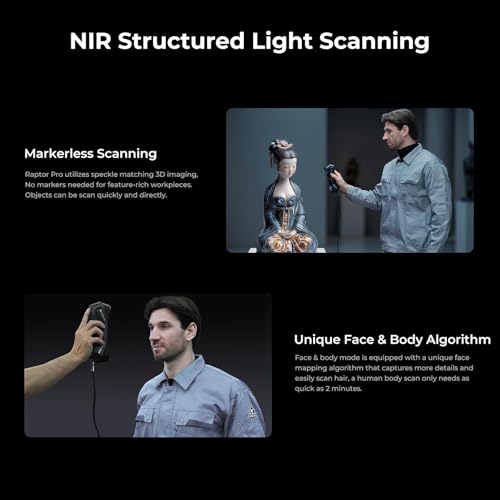 Creality 3D Scanner Raptor Pro and Scan Bridge Wireless Scanning  3D Scanner for 3D Printing  High Precision 0 02mm  60FPS Scanning Speed  22 7 Blue Laser Lines