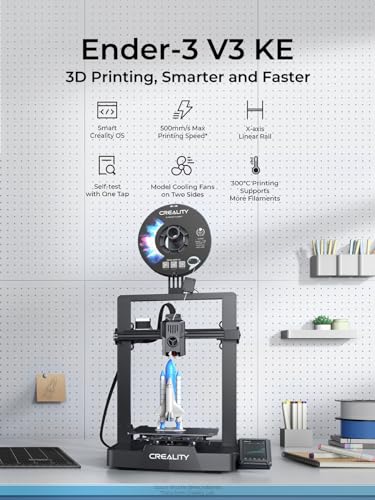 Creality Ender-3 V3 KE Impresora 3D, impresión de alta velocidad de 19.685 in/s con nivelación automática, extrusora directa Sprite soporta impresión de 572.0 °F, ultra suave y estable, volumen de