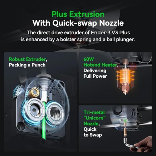 Creality Ender 3 V3 Plus 3D Printer  CoreXZ 600mm/s High Speed Auto Leveling Direct Drive Extruder Stable Metal Build Tri Metal Nozzle Ender 3D Printer Large Print Size 11 8x11 8x13 0in