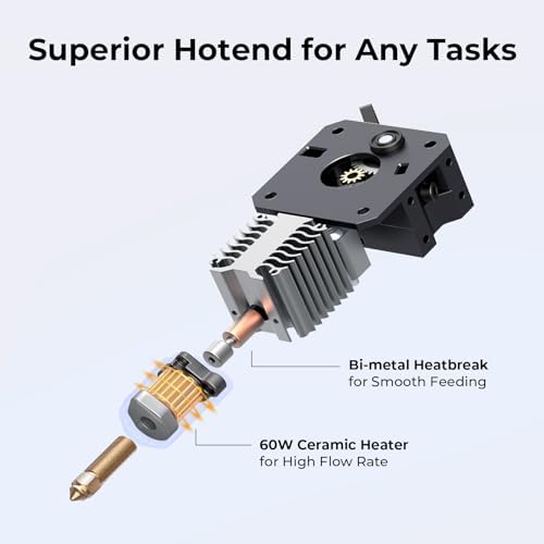 Creality Ender 3 V3 KE 3D Printer Up to 500mm/s Printing Speed  1kg x 2 Pack High Speed PLA Included  60W Ceramic Heater Hotend  X axis Linear Rail & Dual Fans  Creality OS Smart Control 220x220x240mm