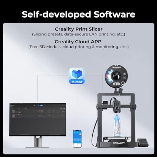 Creality Ender 3 V3 KE 3D Printer Up to 500mm/s Printing Speed  1kg x 2 Pack High Speed PLA Included  60W Ceramic Heater Hotend  X axis Linear Rail & Dual Fans  Creality OS Smart Control 220x220x240mm