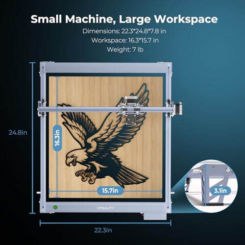 Creality Falcon 10W Laser Engraver Machine  0 06mm High Precision Laser Engraving Machine 72W Laser Cutter and Engraver Machine for Wood Metal Acrylic Leather  15 7 16 3 Workspace